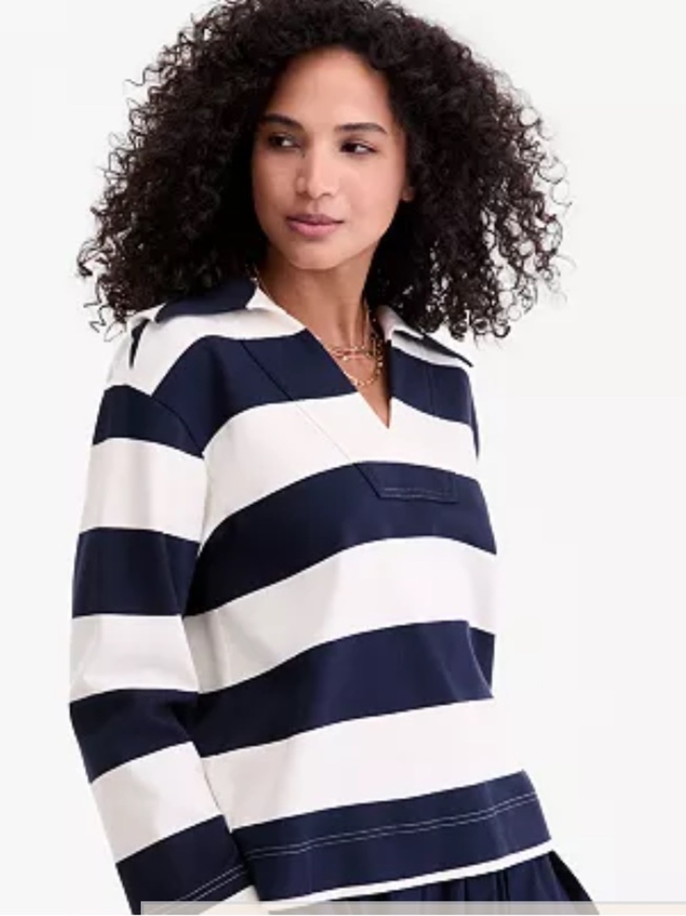 NWT On 34th Macy’s Women's Striped Knit Sailor Collar Top 100% Cotton XXL